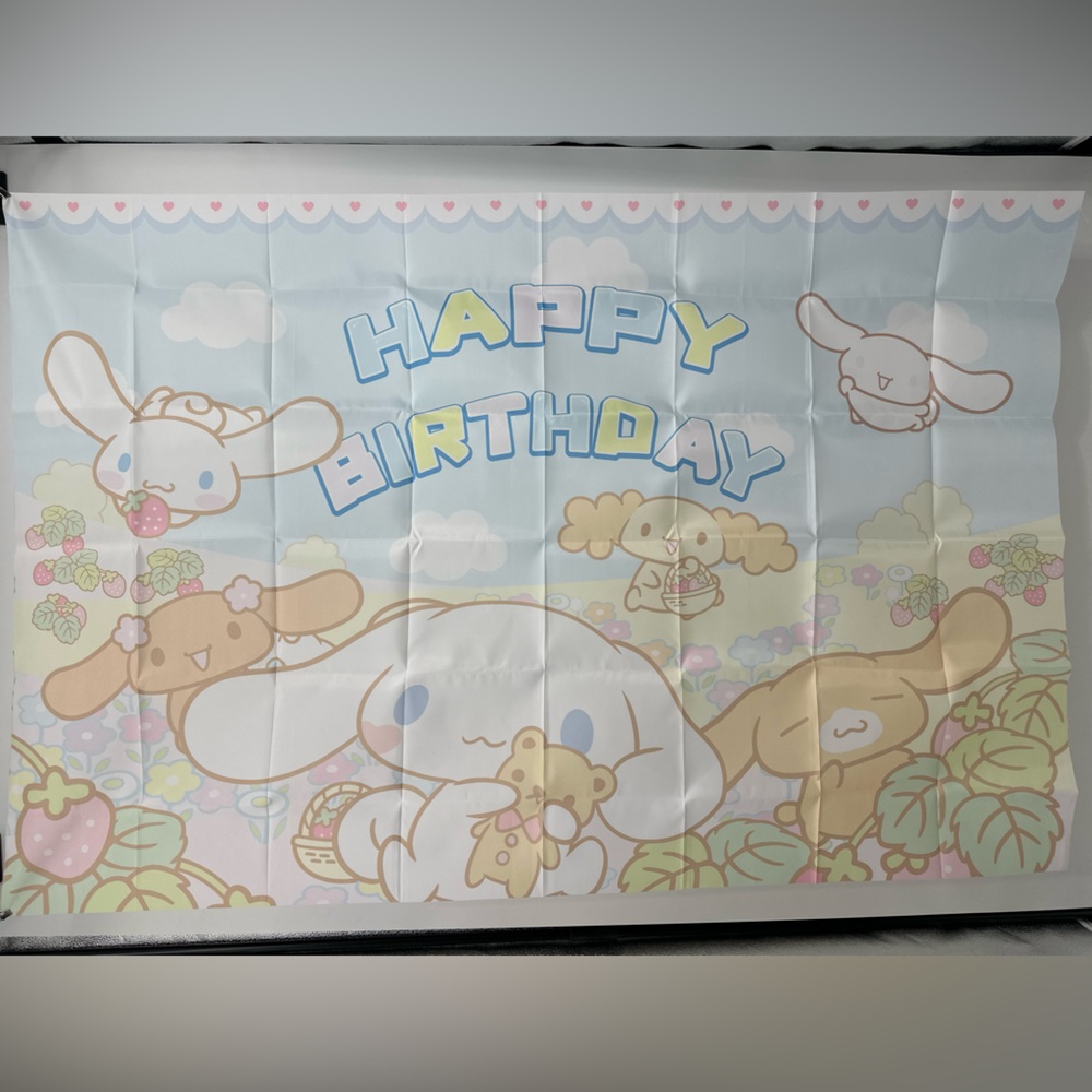 Cinnamoroll Happy Birthday Backdrop Banner 5x3Ft